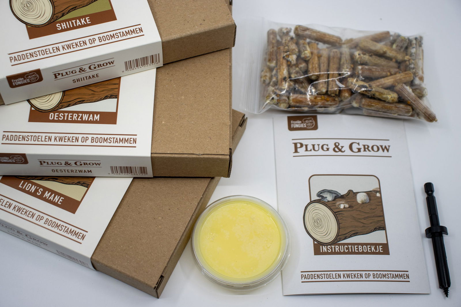 Materialen in plug & grow set